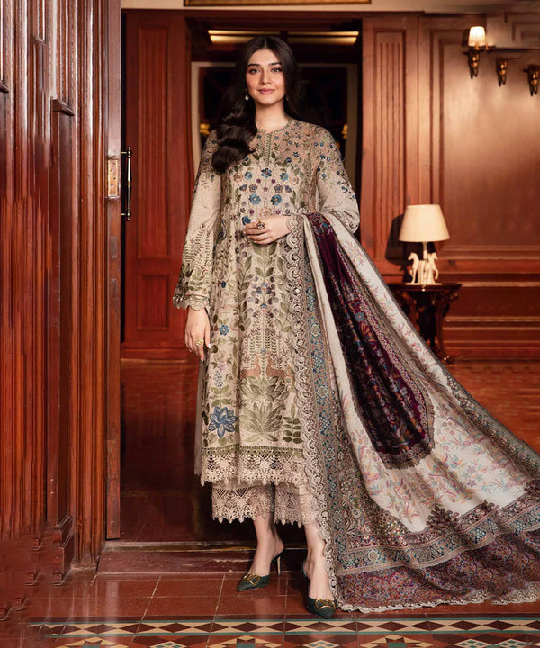 Dhanak -3PC Embroidered Shirt with Digital Printed Jacquard Dupatta 669