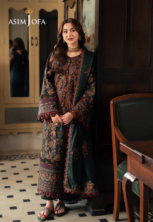 ASIM JOFA -3PC DHANAK EMBROIDERED UNSTICHED SUIT 259