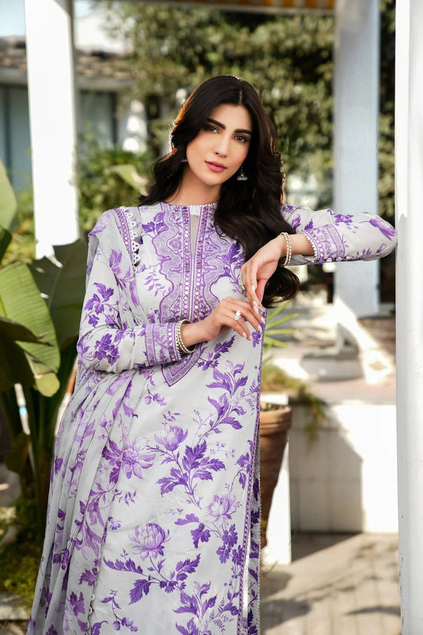 ANEELAS PRINTED KARANDII EMBROIDERY UNSTITCH DRESS 3 PIECE 518W