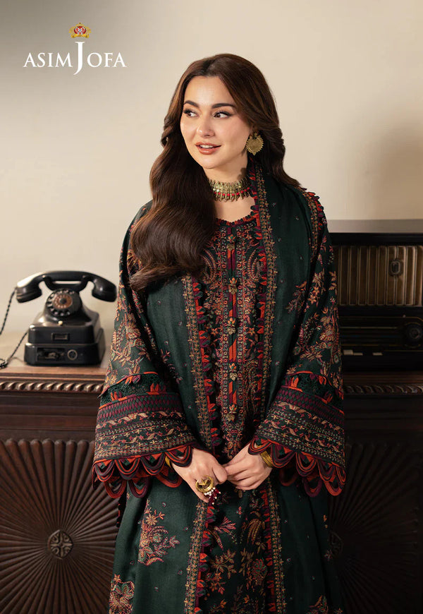 ASIM JOFA -3PC DHANAK EMBROIDERED UNSTICHED SUIT 259