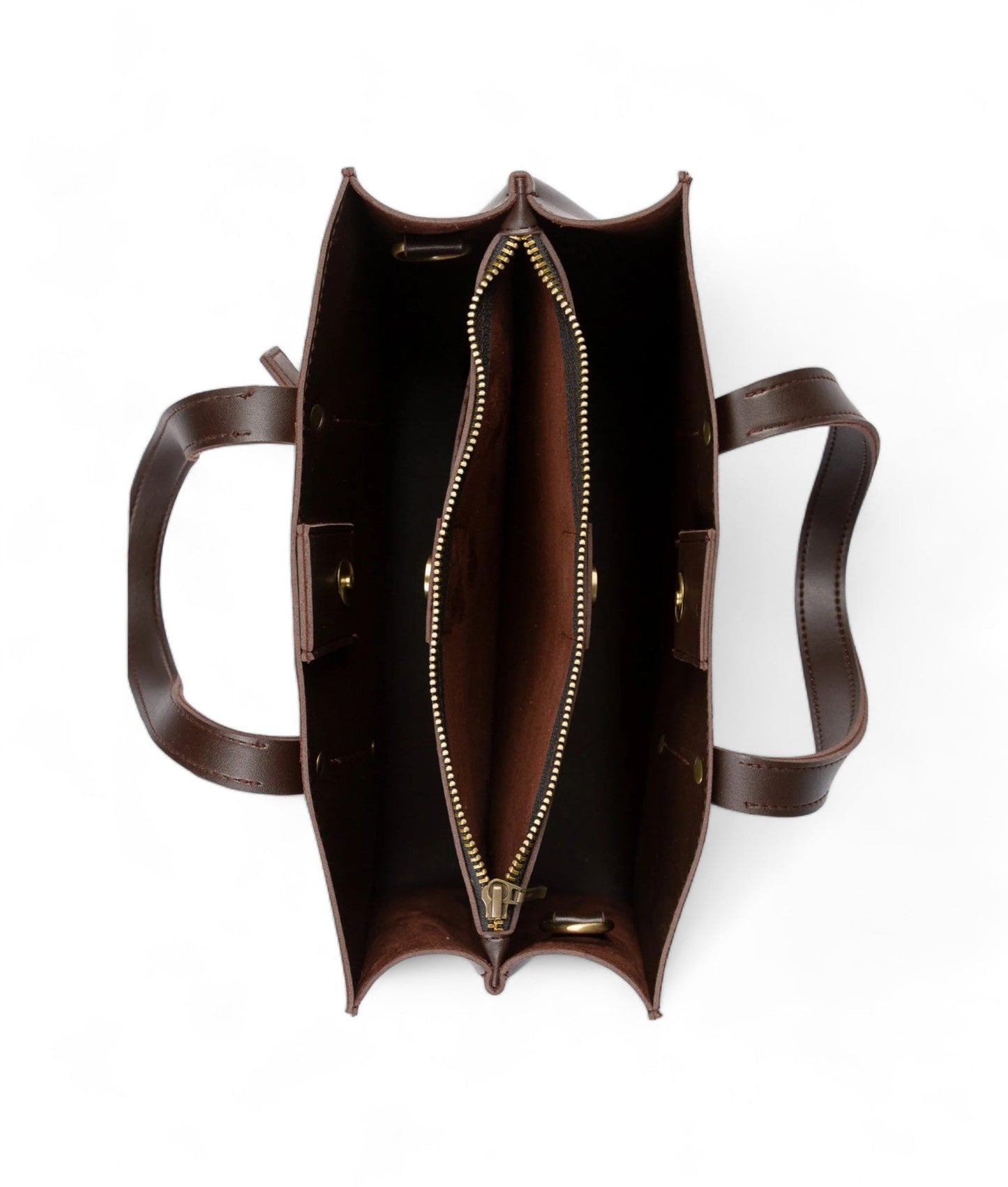 Brown Suede Multi Compartment Satchel Bag C-134