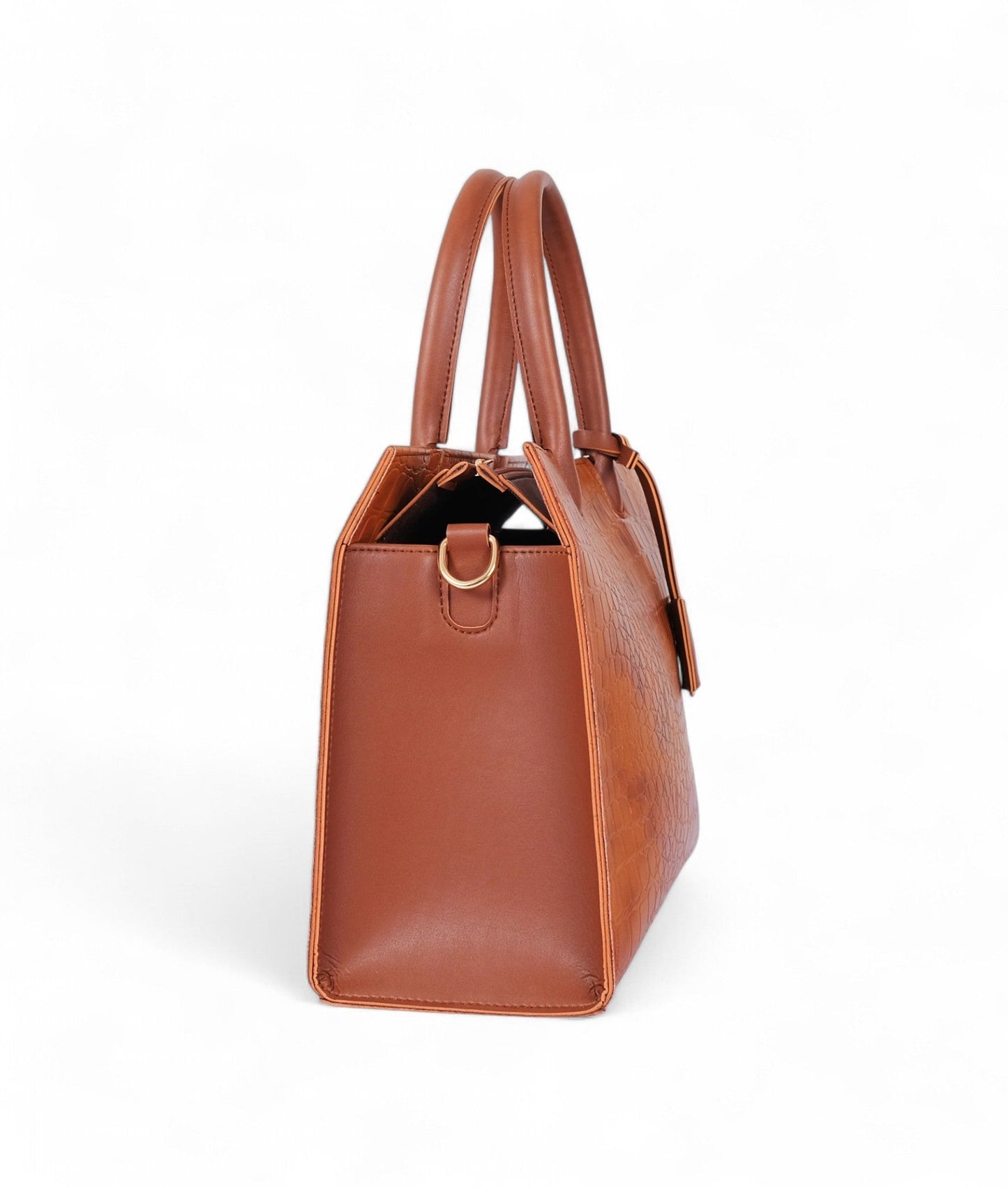 Brown Retro Croc Handbag C-130