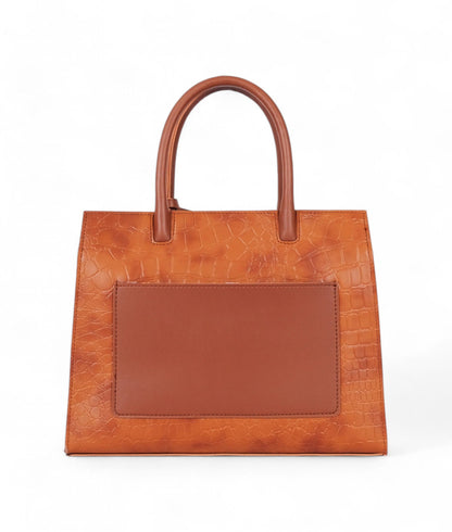 Brown Retro Croc Handbag C-130