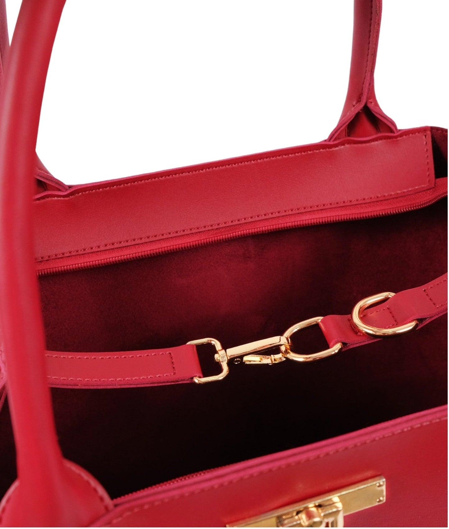 Red Zipper Tote Bag C-158