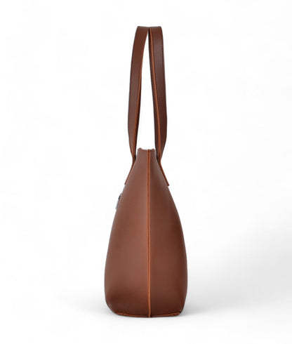 Brown-Stone Long Handle Tote Bag C-138