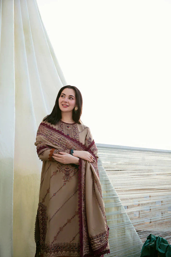 FLORENT-3PC DHANAK EMBROIDERED UNSTICHED SUIT 258