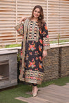 Aneelas Luxury Silk-3PC Unstitched Black 263