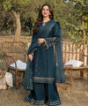 Dhanak-3PC Unstitch Embroidered Shirt with Organza Embroidered Dupatta- 110