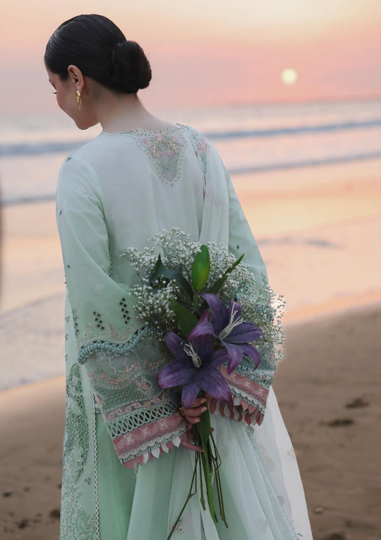 Lawn-3PC Embroidered Shirt With Khadi Net Embroidered Dupatta-722