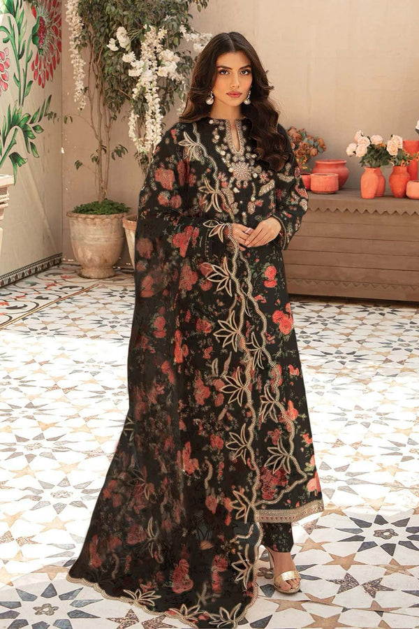 3 Piece Digital Printed Khaddar Shirt and Khaddar Dupatta Bk-201
