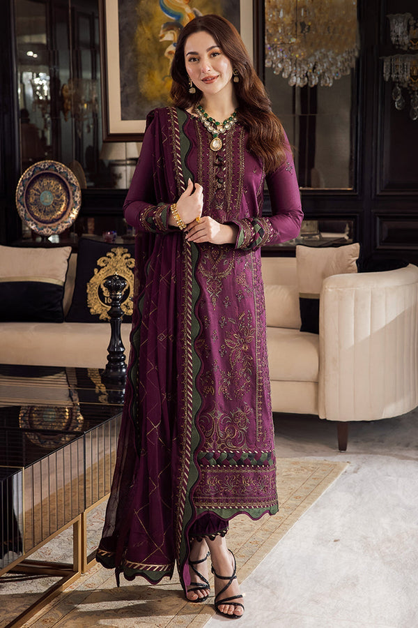 LAWN 3PC Embroidered Shirt With Chiffon Embroidered Dupatta-668