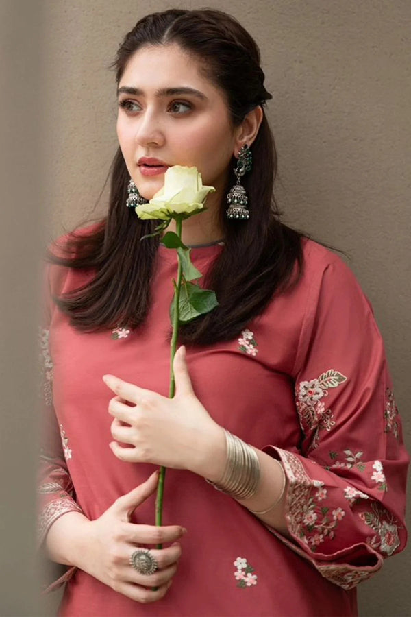 URGE 2PC DHANAK UNSTITCH EMBROIDERED SHIRT AND TROUSER-103
