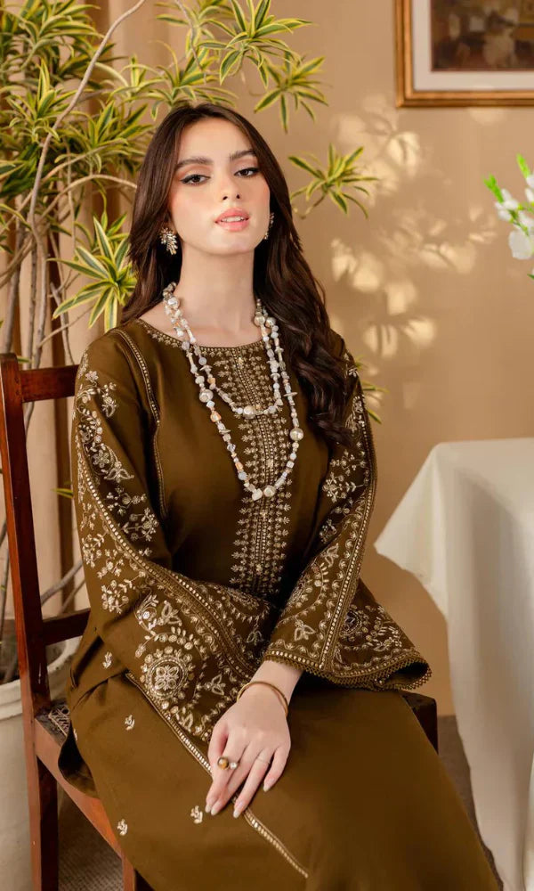 2 Piece Embroidered Lawn Shirt with Dyed Trouser BA 68
