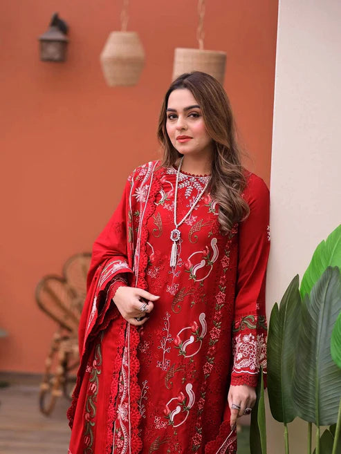 Lawn Unstitched Embroidered Collection with Chiffion Embroidered Dupatta 716