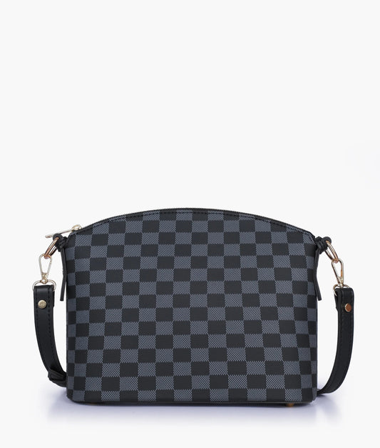 Black Checkered cross-body Bag C-204