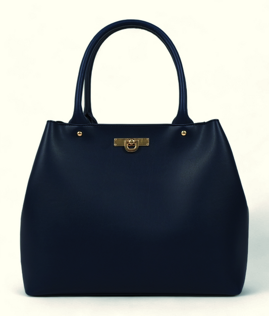 Blue Zipper Tote Bag C-123