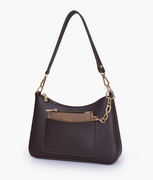 Dark Brown Hobo Evening Bag