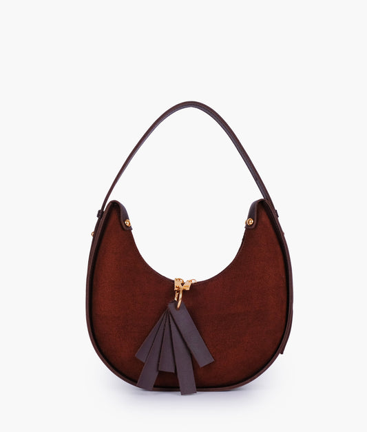 Dark Brown Moon Hobo Bag