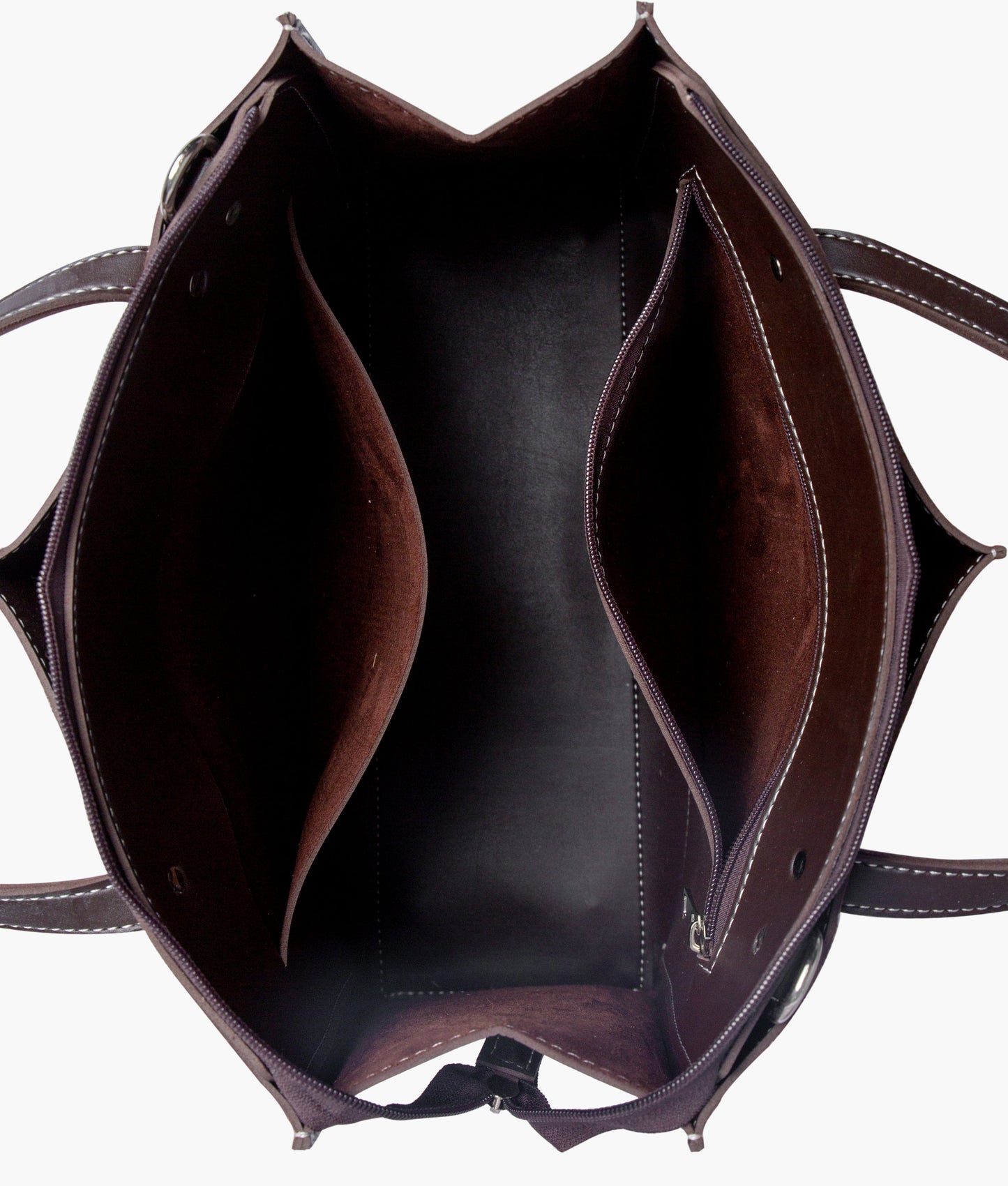 Dark Brown Suede Work Tote Bag