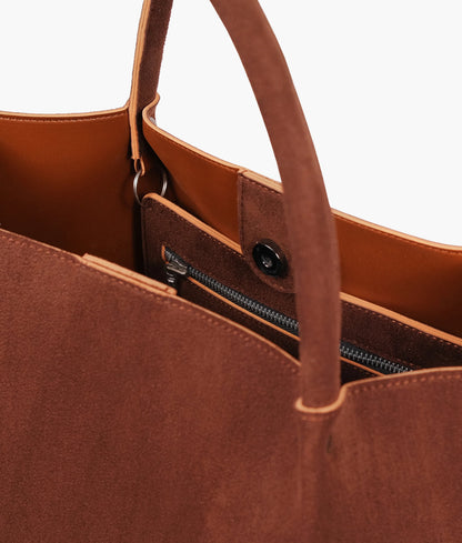 Brown-Star Suede Tote Bag C-136