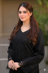 BLACK DHANAK CHIKANKARI EMBROIDERED SUIT 997