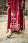 Aneelas Stitched Dhanak Emb 3pc Emb Chiffon Duppata V737