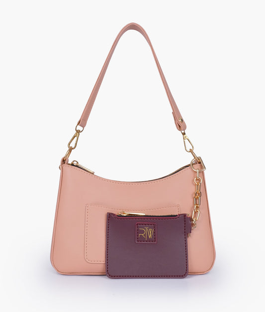 Peach Hobo Evening Bag