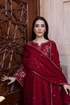 Lawn Embroidered 3pc Suit With Chiffon Embroidered Dupatta 727